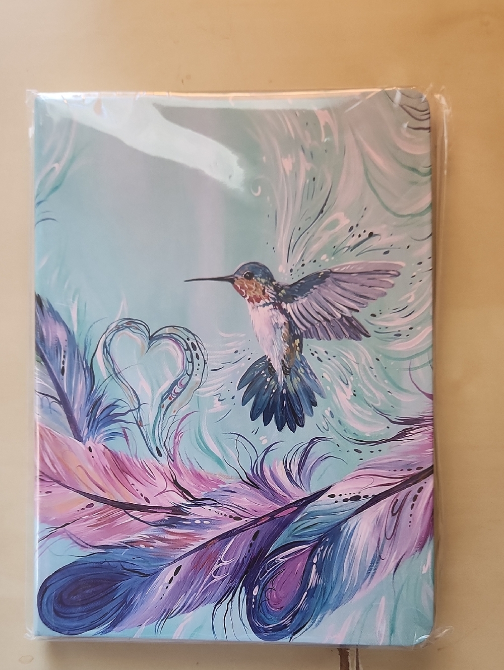 Pastel Hummingbird Hardcover Journal – Teal & Lavender